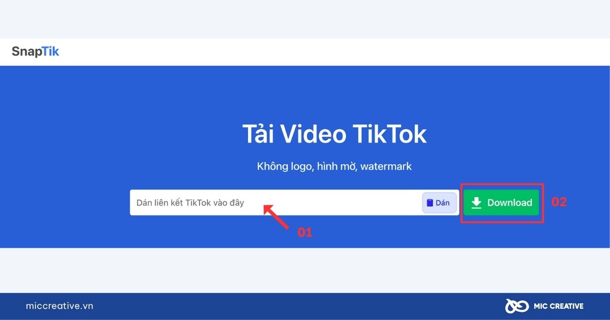 Tải video TikTok về máy tính với Snaptik