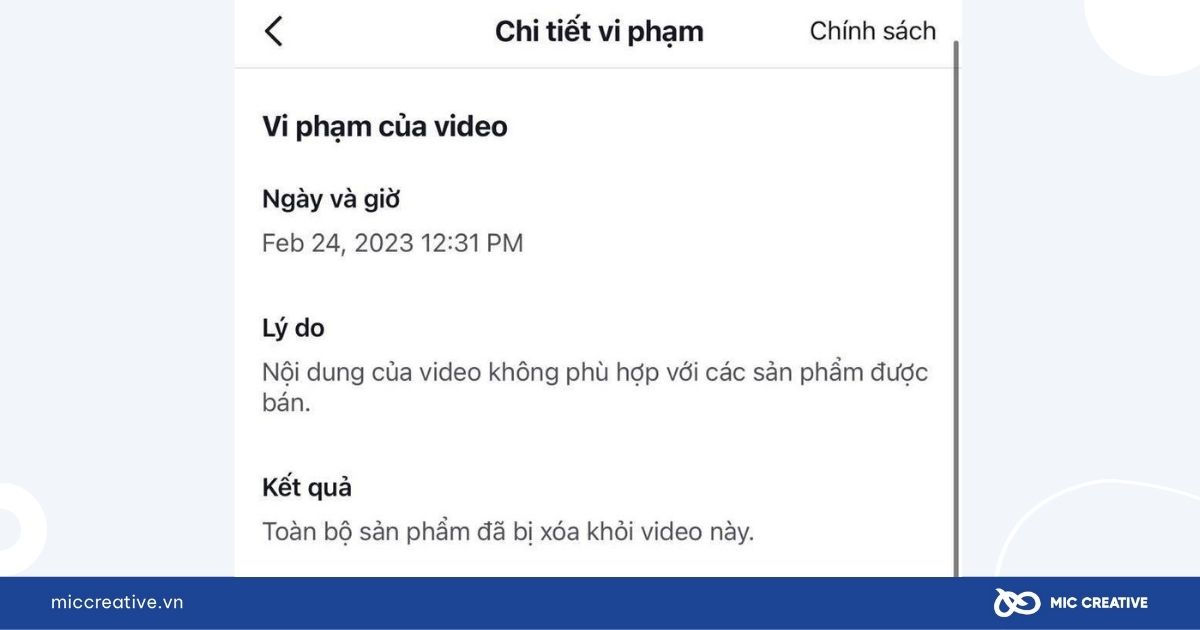 Nội dung video không phù hợp với sản phẩm được bán