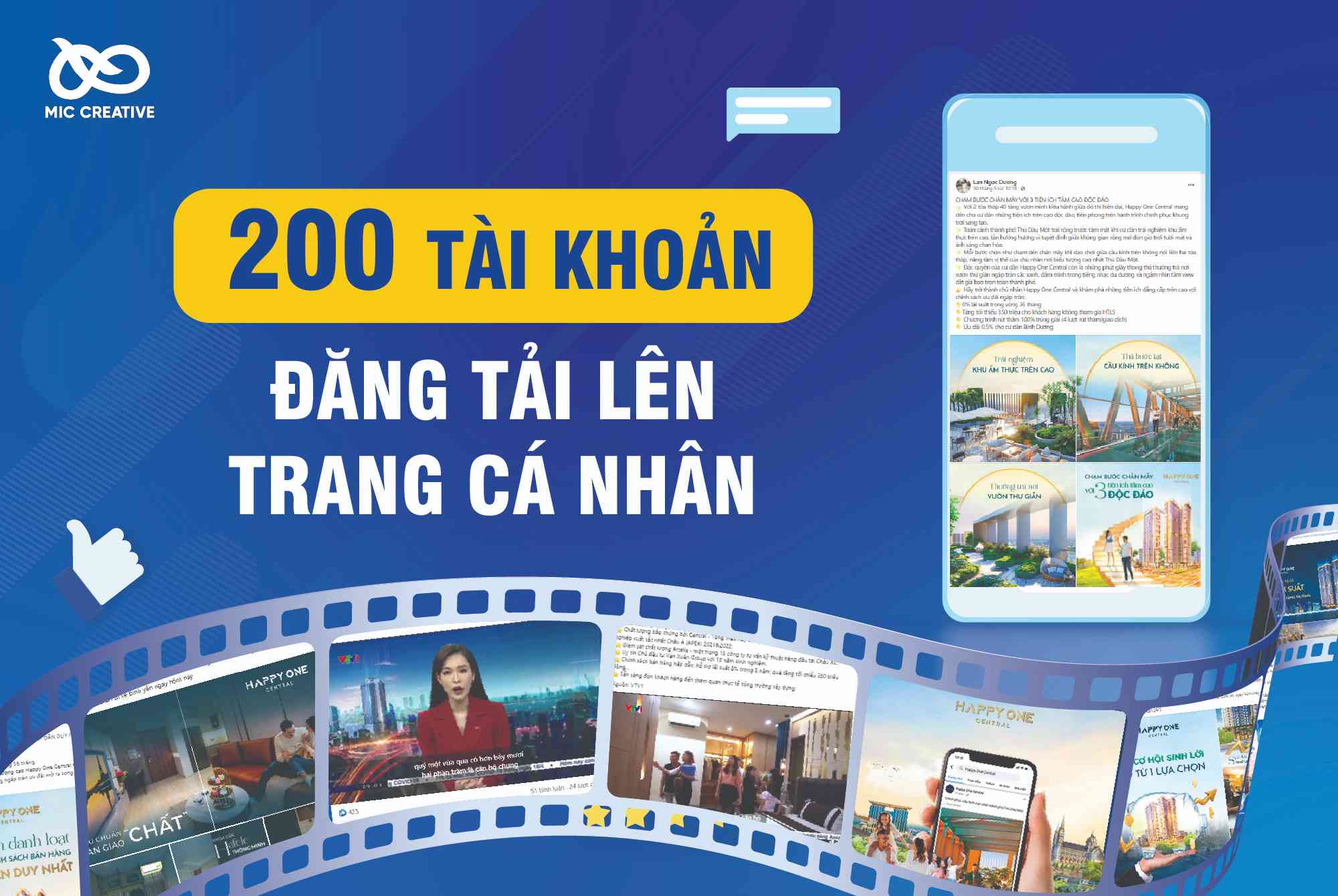 200 tài khoản đăng lên trang cá nhân