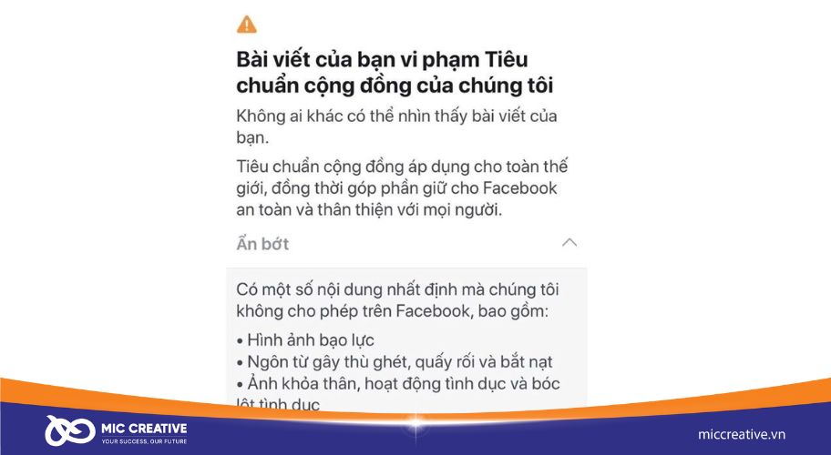 Bài viết vi phạm tiêu chuẩn cộng đồng