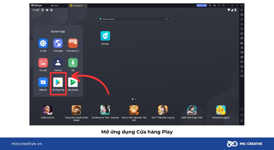 Mở ứng dụng Cửa hàng Play