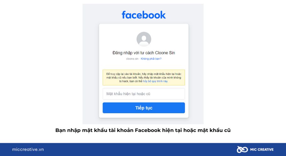 Nhập mật khẩu Facebook