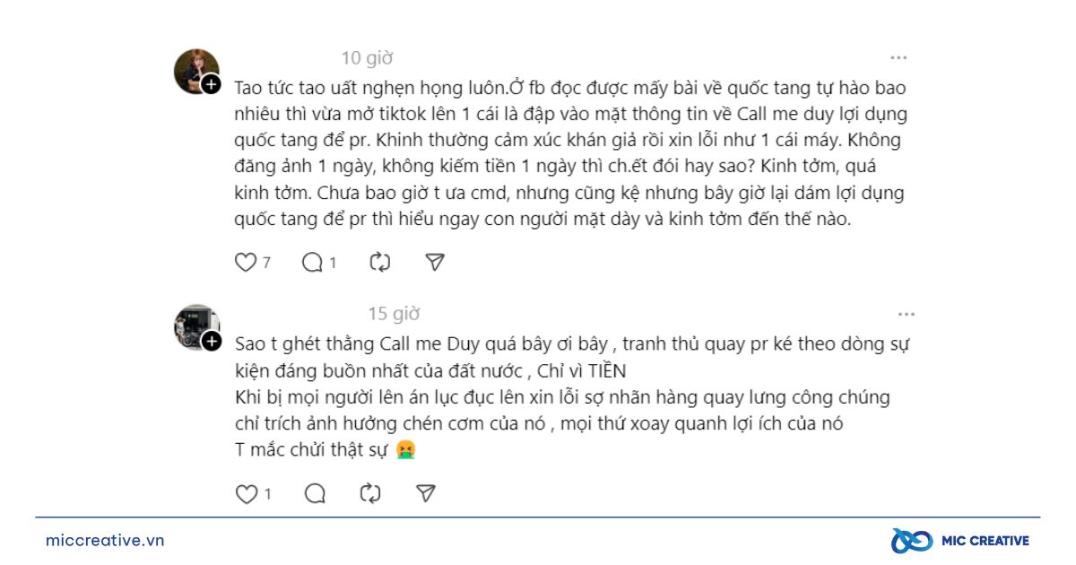 Cộng đồng mạng phản ứng gay gắt trước hành động của Call me Duy