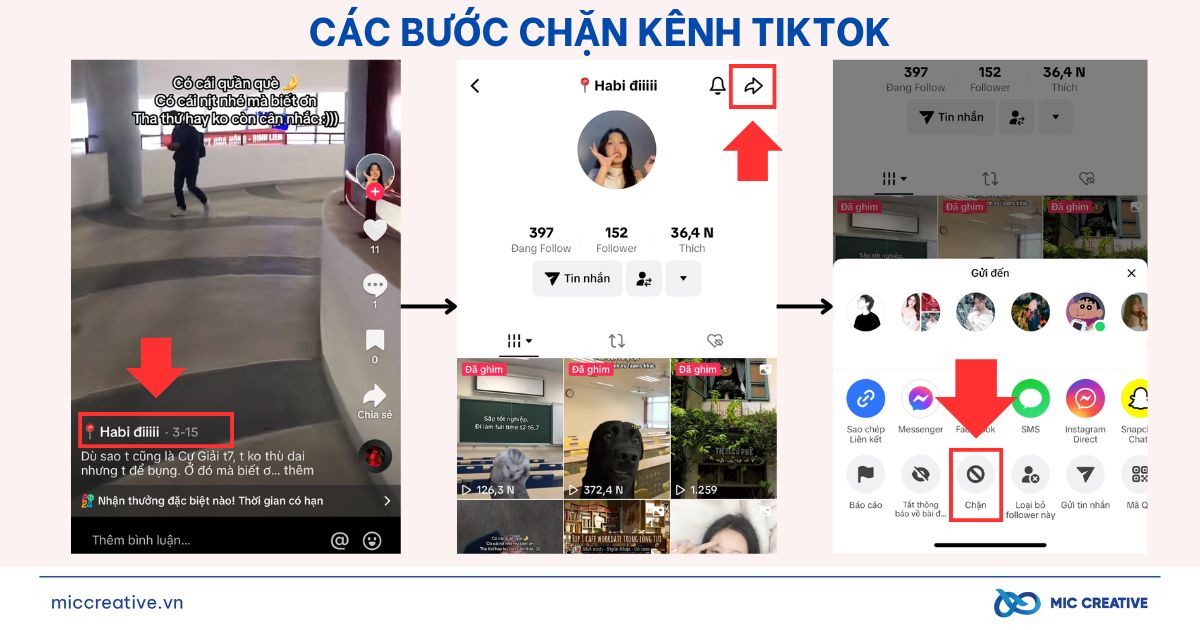 Cách chặn kênh trên TikTok