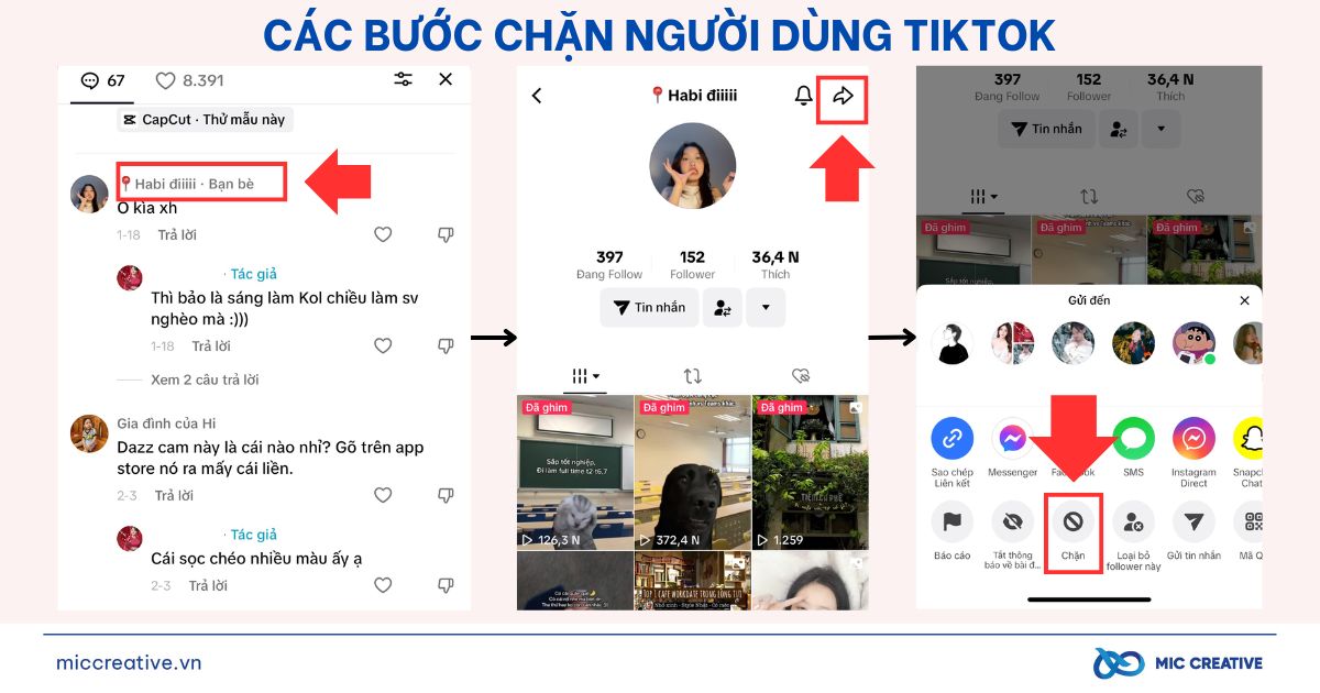 Cách chặn tài khoản TikTok