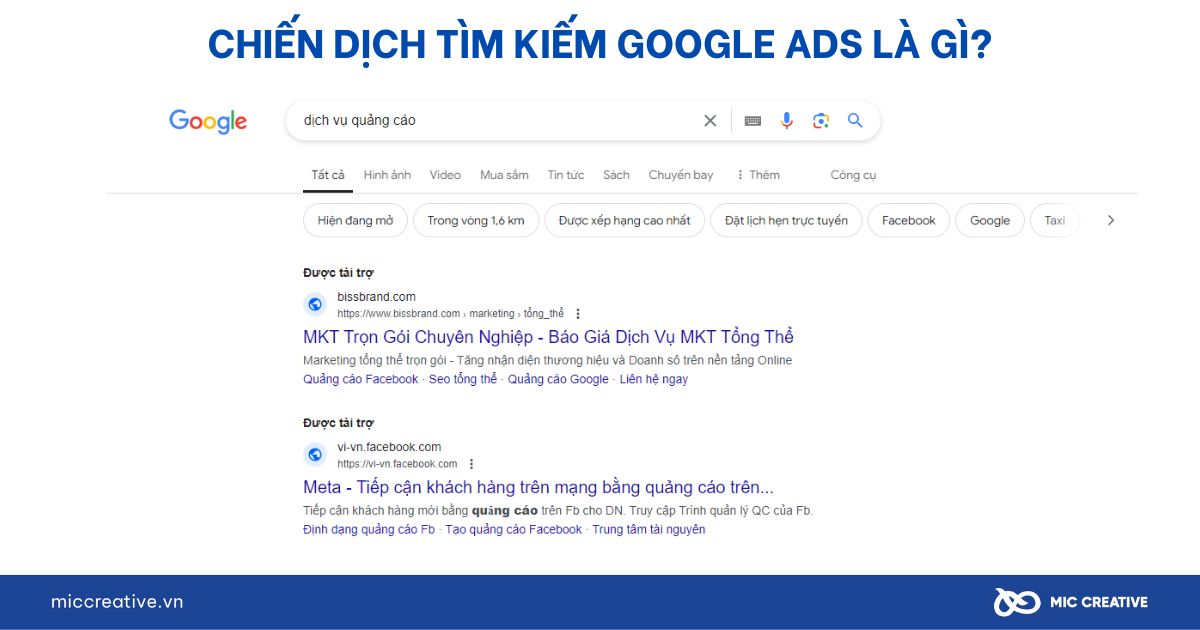 Chiến dịch tìm kiếm Google Ads