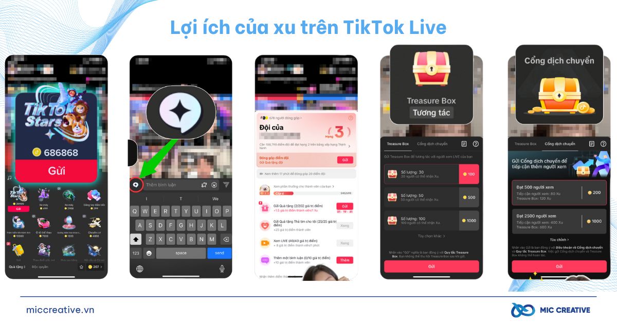 Lợi ích của xu trên TikTok LIVE