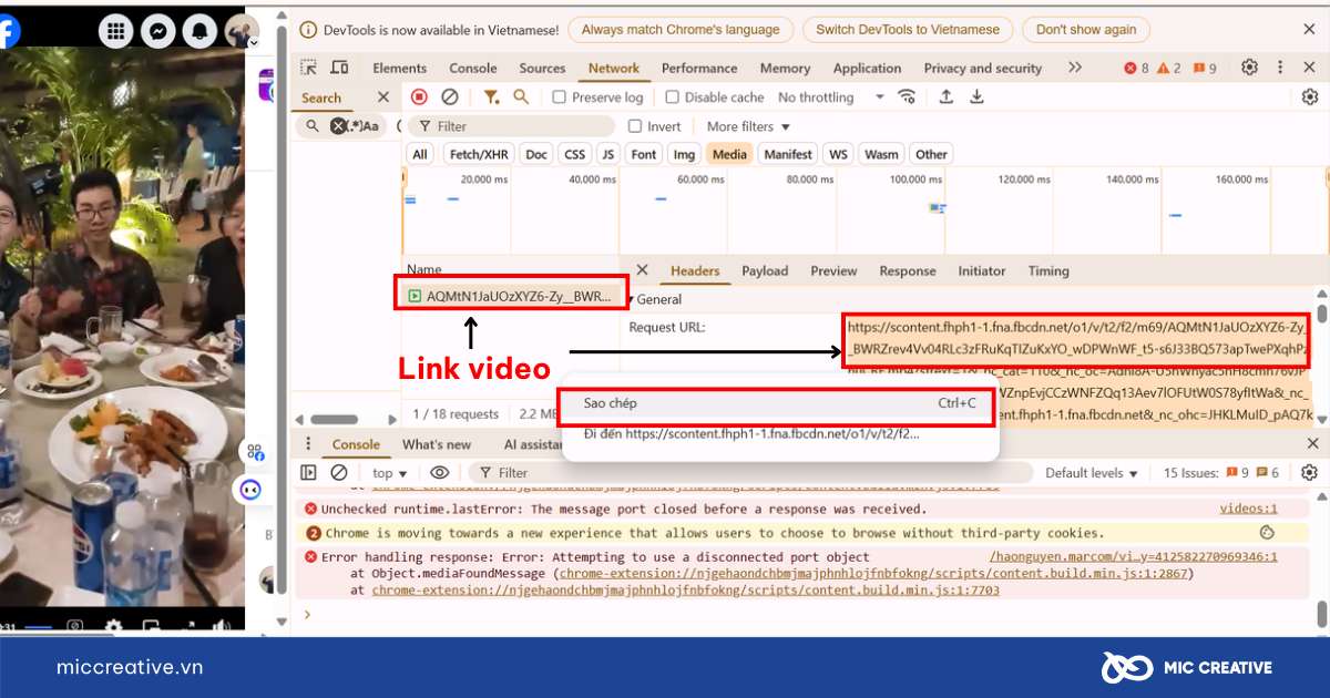 Tìm URL của video