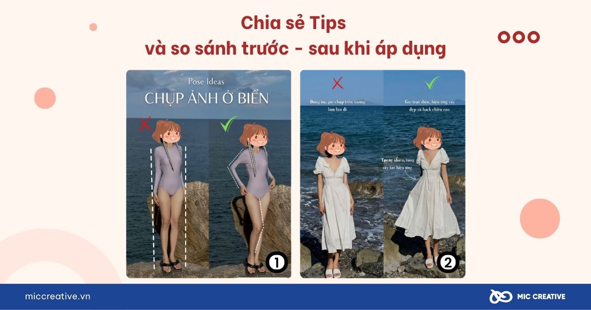 Chia sẻ Tips và so sánh trước - sau khi áp dụng