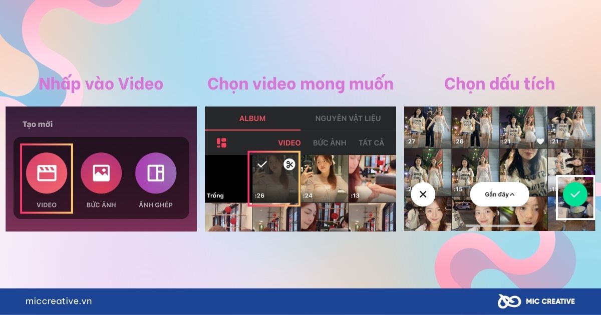 Chọn video cần chỉnh sửa