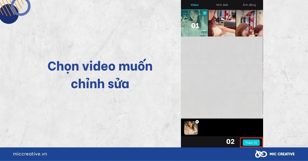 Chọn video muốn chỉnh sửa