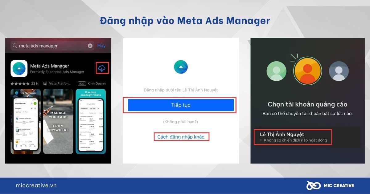 Đăng nhập vào Meta Ads Manager