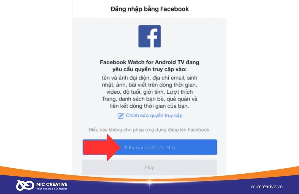 Liên kết với Facebook