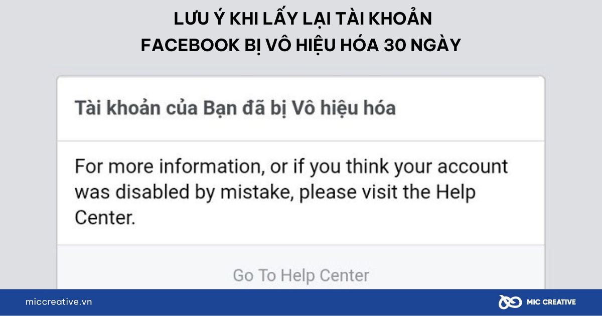 Những lưu ý bạn cần biết để không bị vô hiệu hóa tài khoản trong vòng 30 ngày 