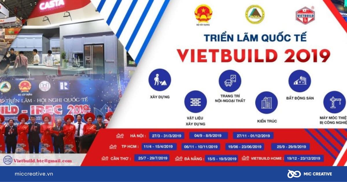 Banner quảng cáo cho sự kiện VIETBUILD