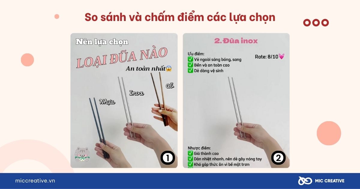 So sánh và chấm điểm các lựa chọn