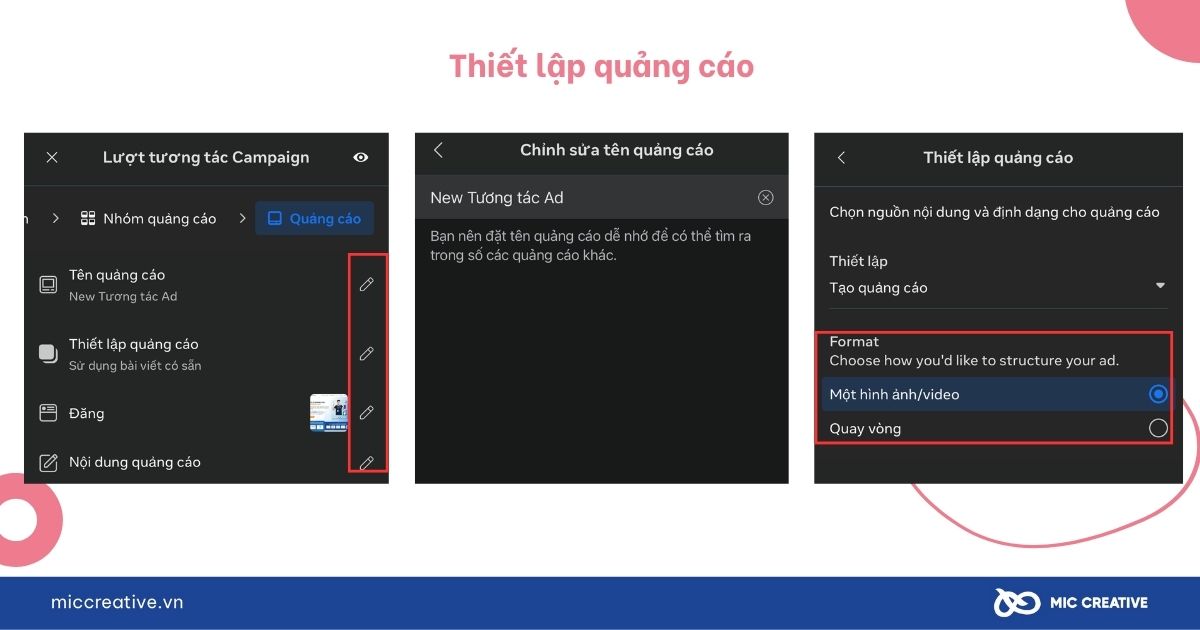 Thiết lập Quảng cáo