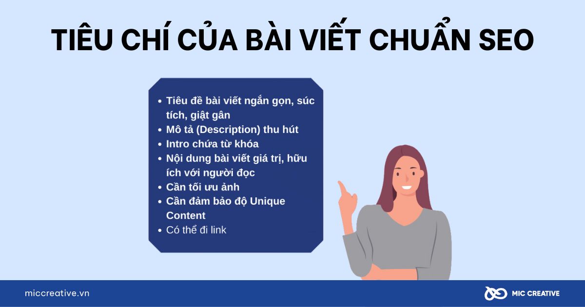 Những tiêu chí cần thiết của dịch vụ bài viết chuẩn SEO