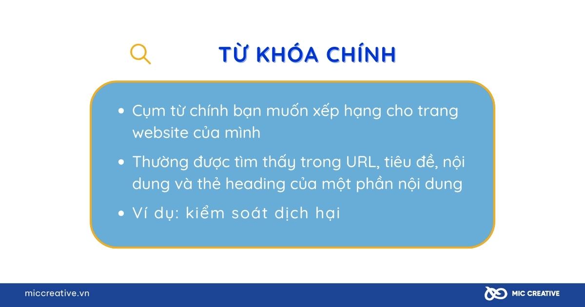 Từ khóa chính là ? Nó có vai trò gì ở các loại từ khóa trong SEO 