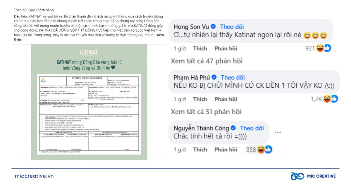 Phản hồi từ thương hiệu K