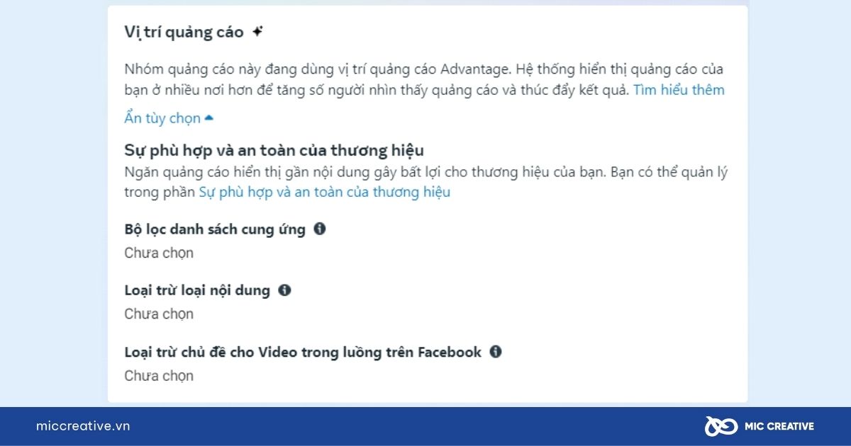 Vị trí quảng cáo