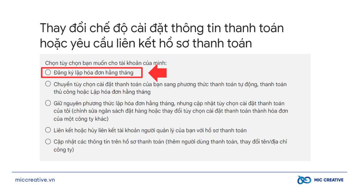 Chọn đăng ký lập hóa đơn hàng tháng