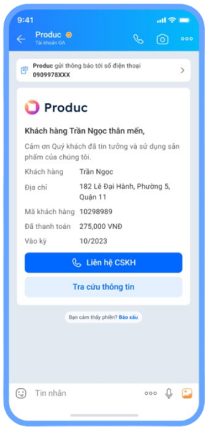 Dịch vụ gửi thông báo Zalo ZNS tăng tương tác tới khách hàng image 201 e1726283924781