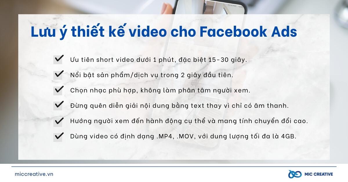 Lưu ý trong thiết kế video cho Facebook Ads