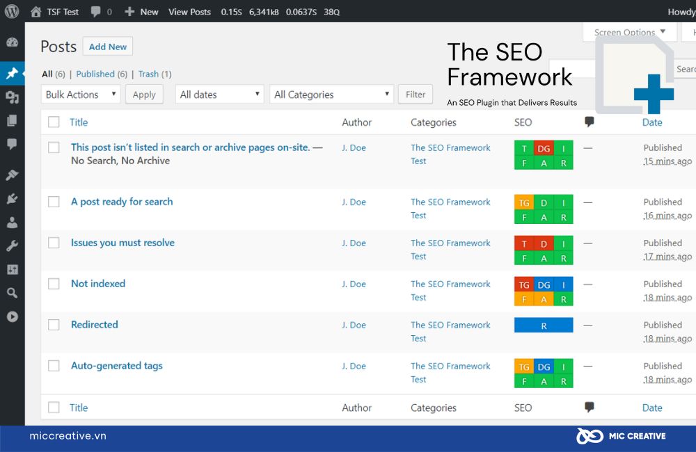 Giao diện của SEO Framework