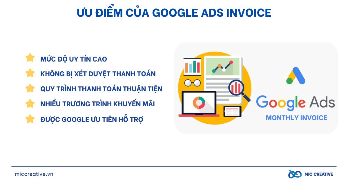 Ưu điểm Google Ads Invoice