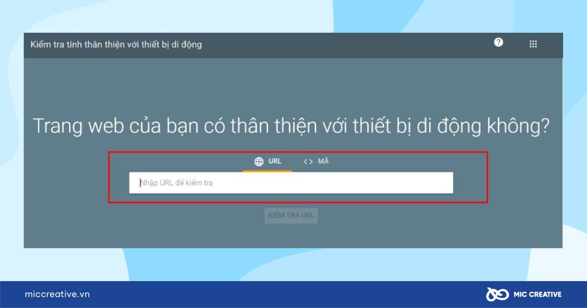 Dán đường link trang web muốn kiểm tra độ thân thiện