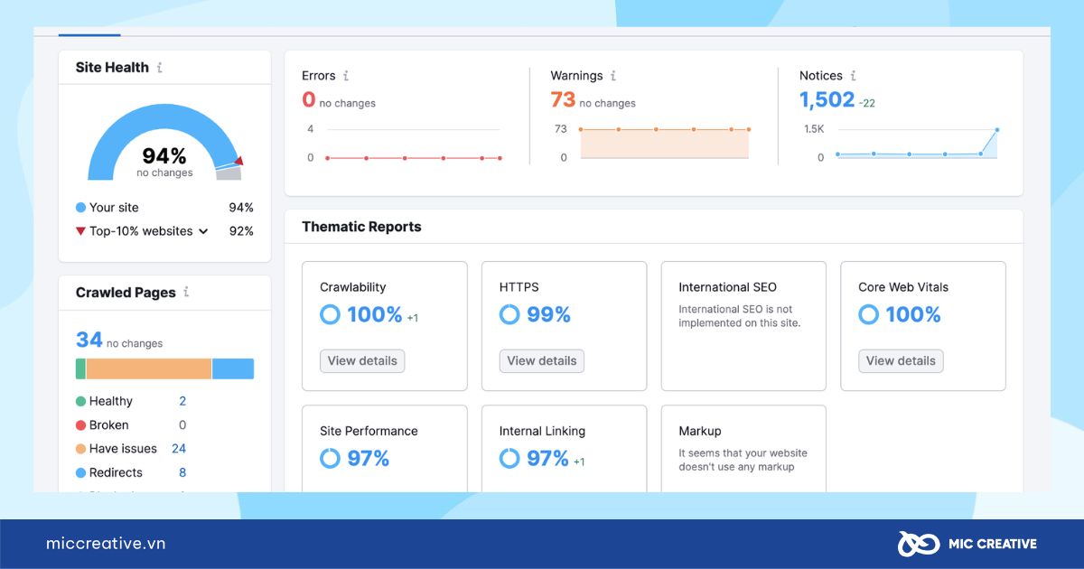 Truy cập phần Internal Linking