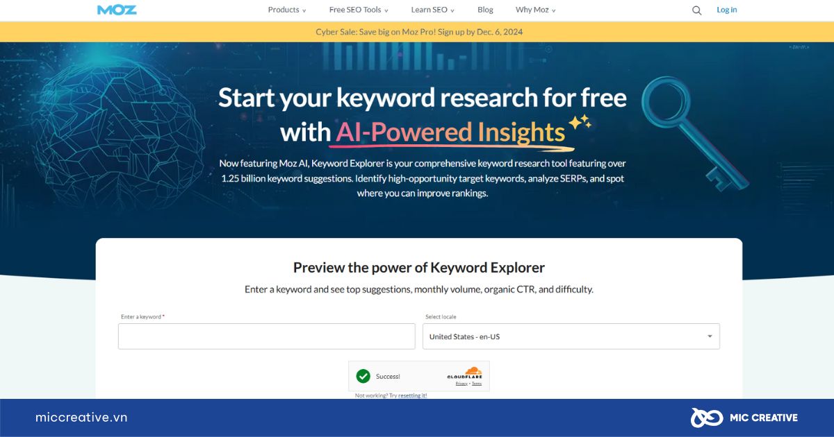 Công cụ Moz Keyword Explorer