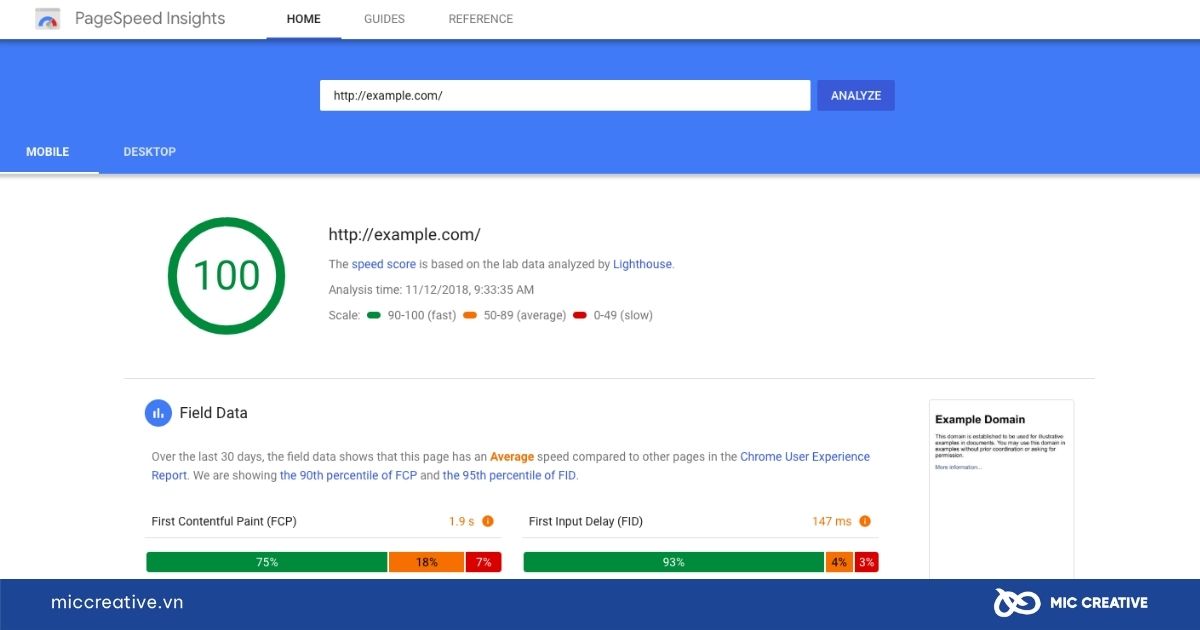 Đo lường tốc độ tải trang bằng công cụ PageSpeed Insights