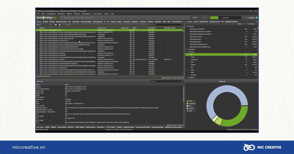 Sử dụng công cụ Screaming Frog để kiểm tra các internal link
