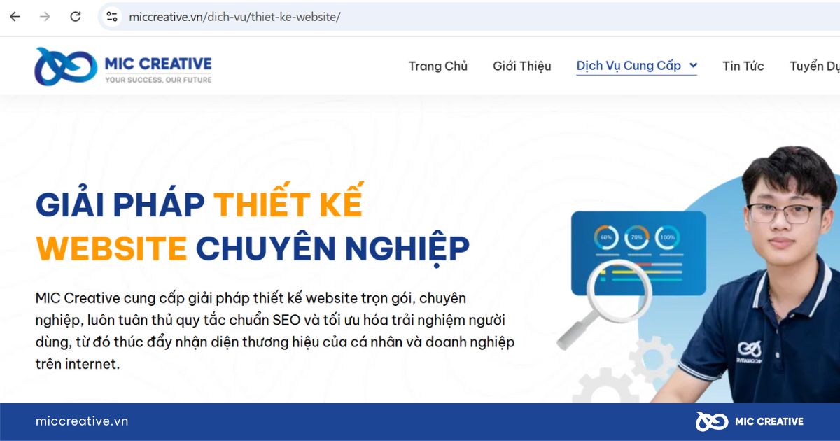 URL dịch vụ thiết kế website của MIC Creative