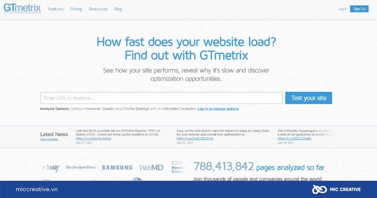 Công cụ hỗ trợ SEO web GTmetrix