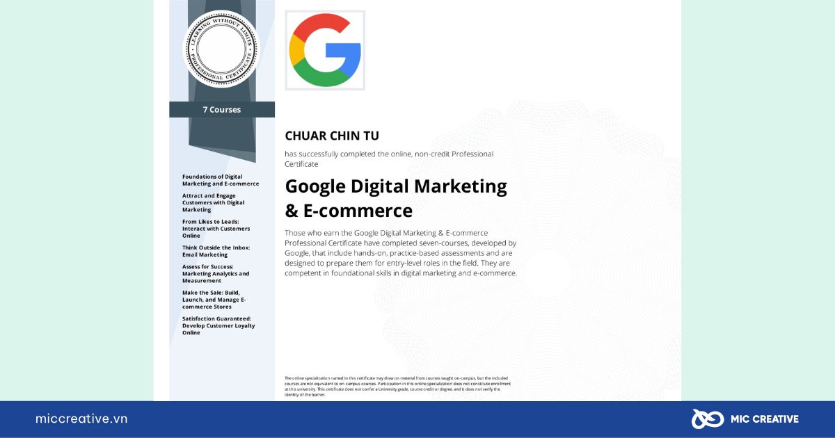 Google Digital Marketing & E-commerce