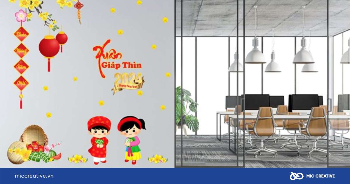 Mẫu Decal tường văn phòng