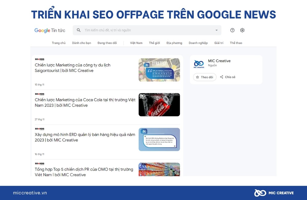 SEO Onpage and Offpage là gì: triển khai Google News