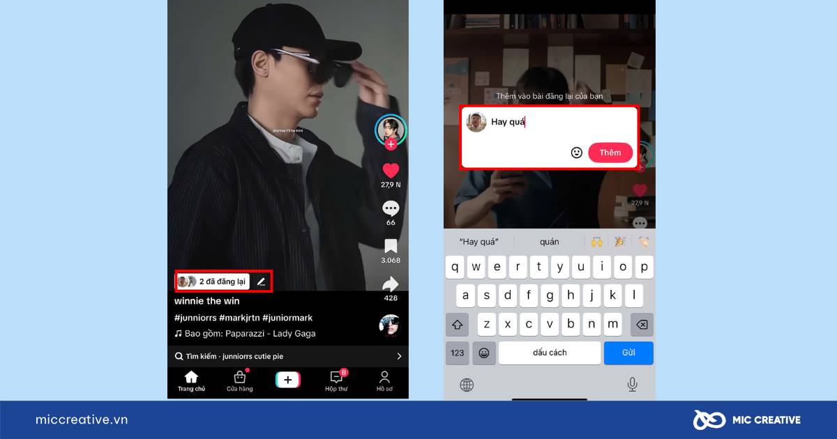 Cách thêm mô tả vào video đăng lại trên TikTok