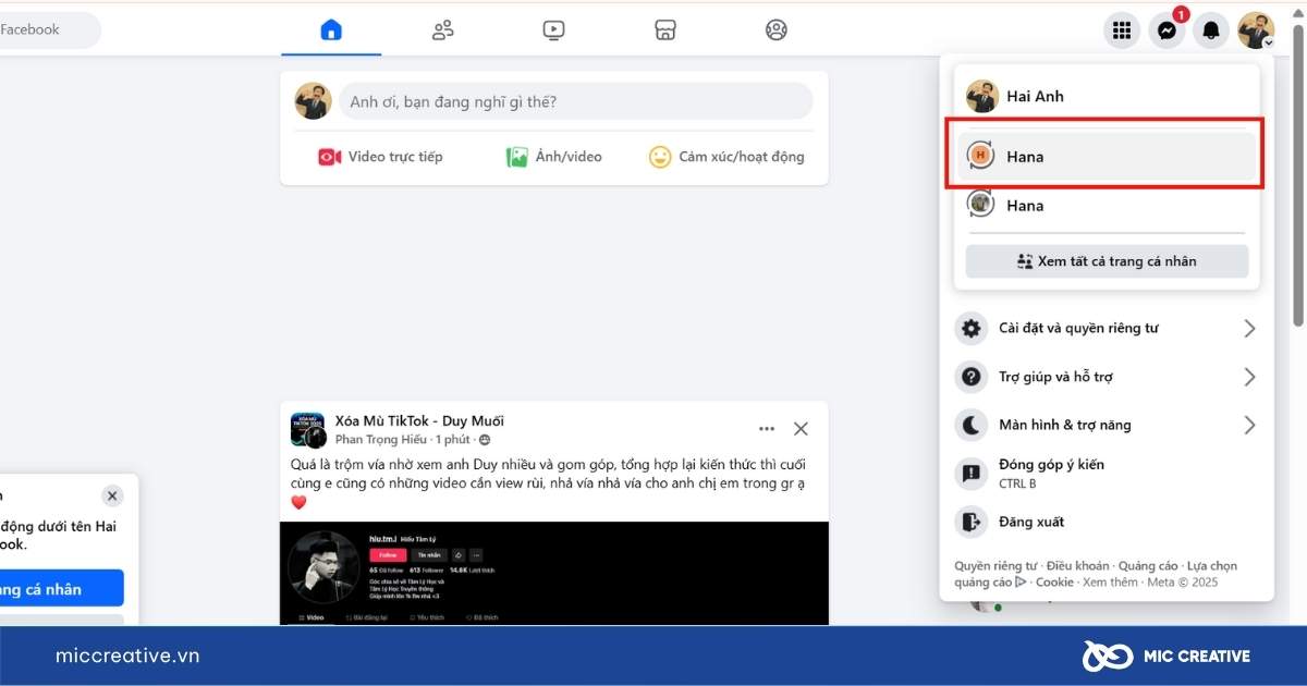 đổi tên trang facebook