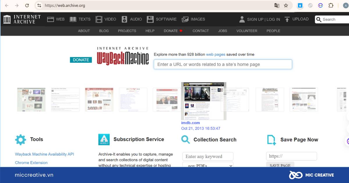 Công cụ Wayback Machine