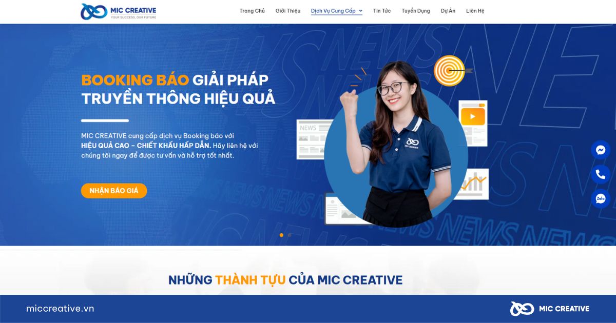 Dịch vụ hỗ trợ booking quảng cáo VnExpress của MIC Creative