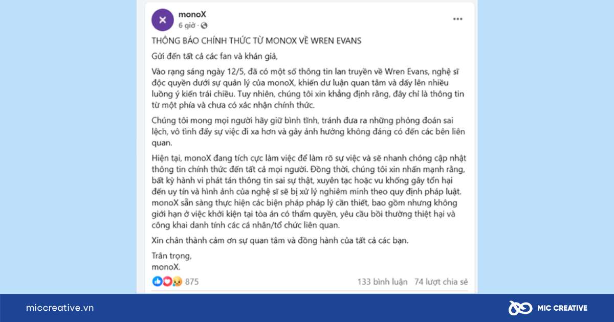 wren evans bị tố 'cắm sừng'