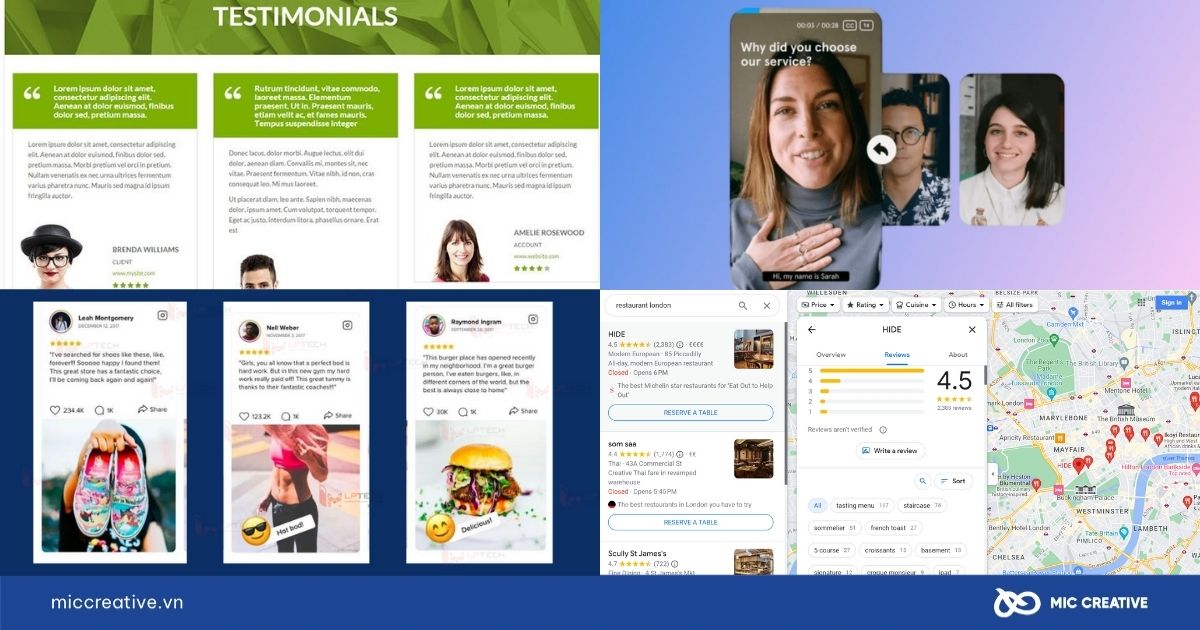 Các loại testimonial phổ biến hiện nay