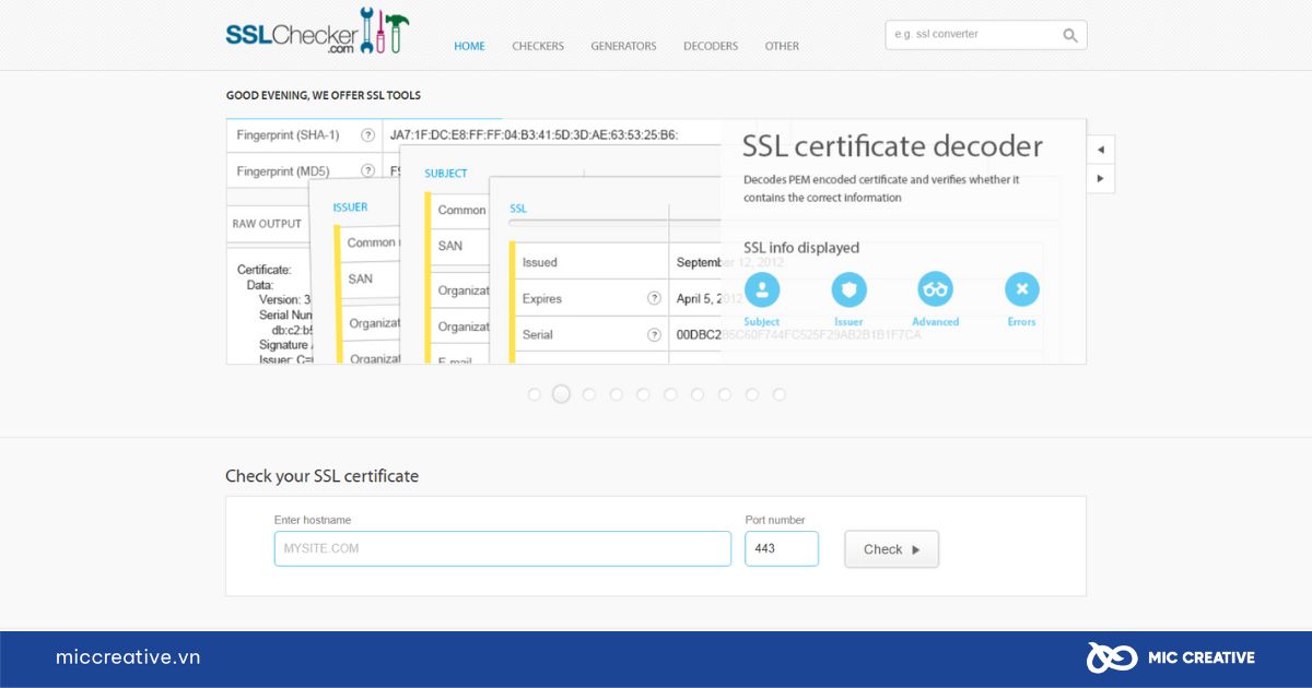 Công cụ kiểm tra SSL Checker