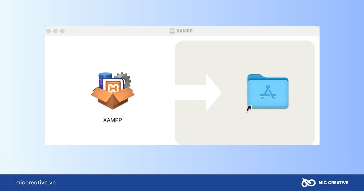 Kéo biểu tượng XAMPP vào thư mục Applications