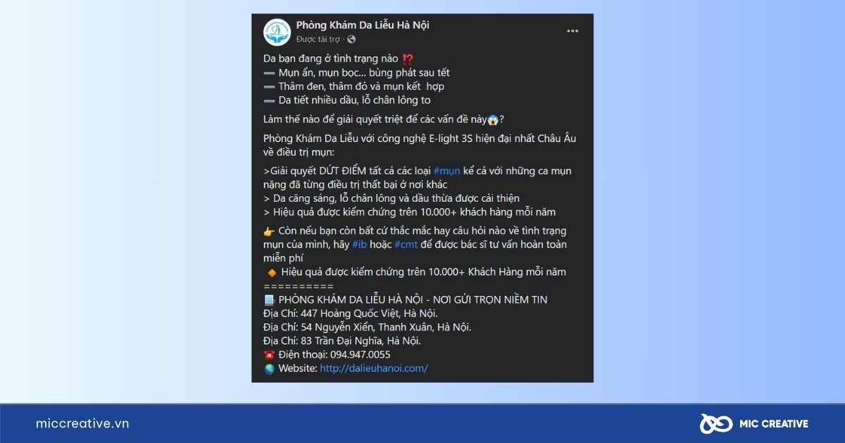Mẫu content facebook bán hàng