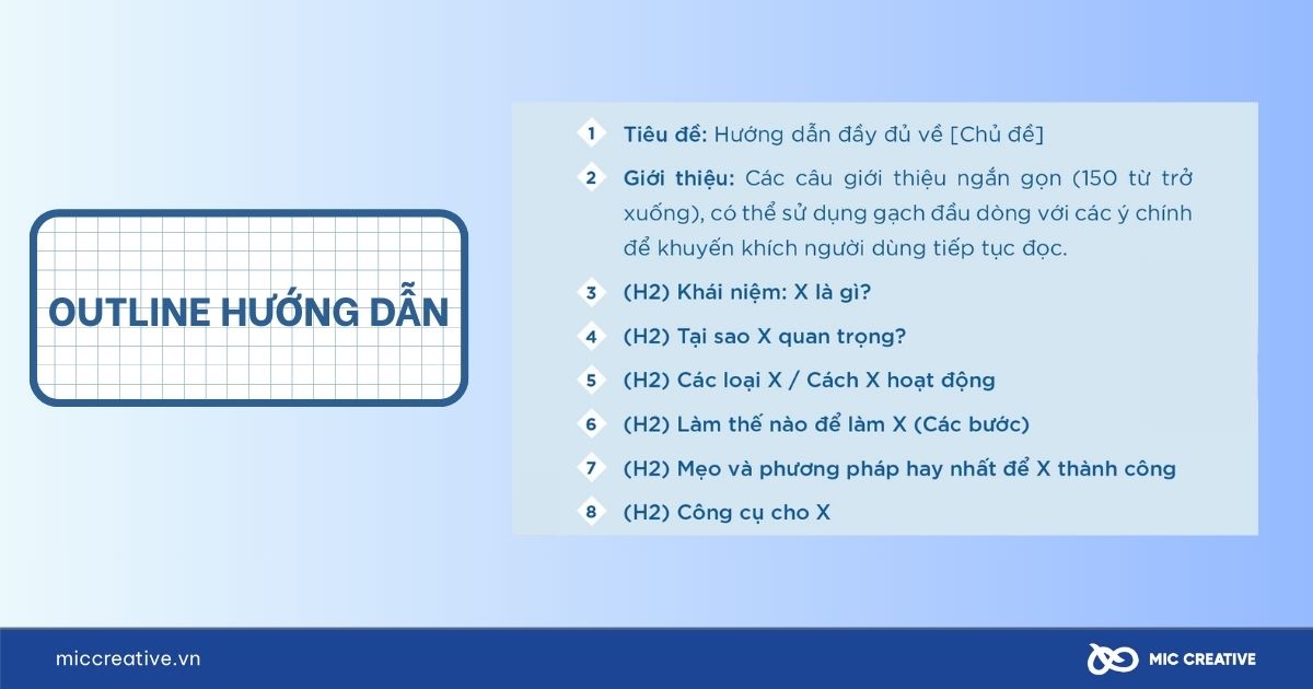 Mẫu outline content hướng dẫn